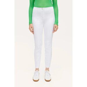 Cambio Women's US10 Pure White Ros Capri 3/4 Length Elastic Waist Stretch Pant